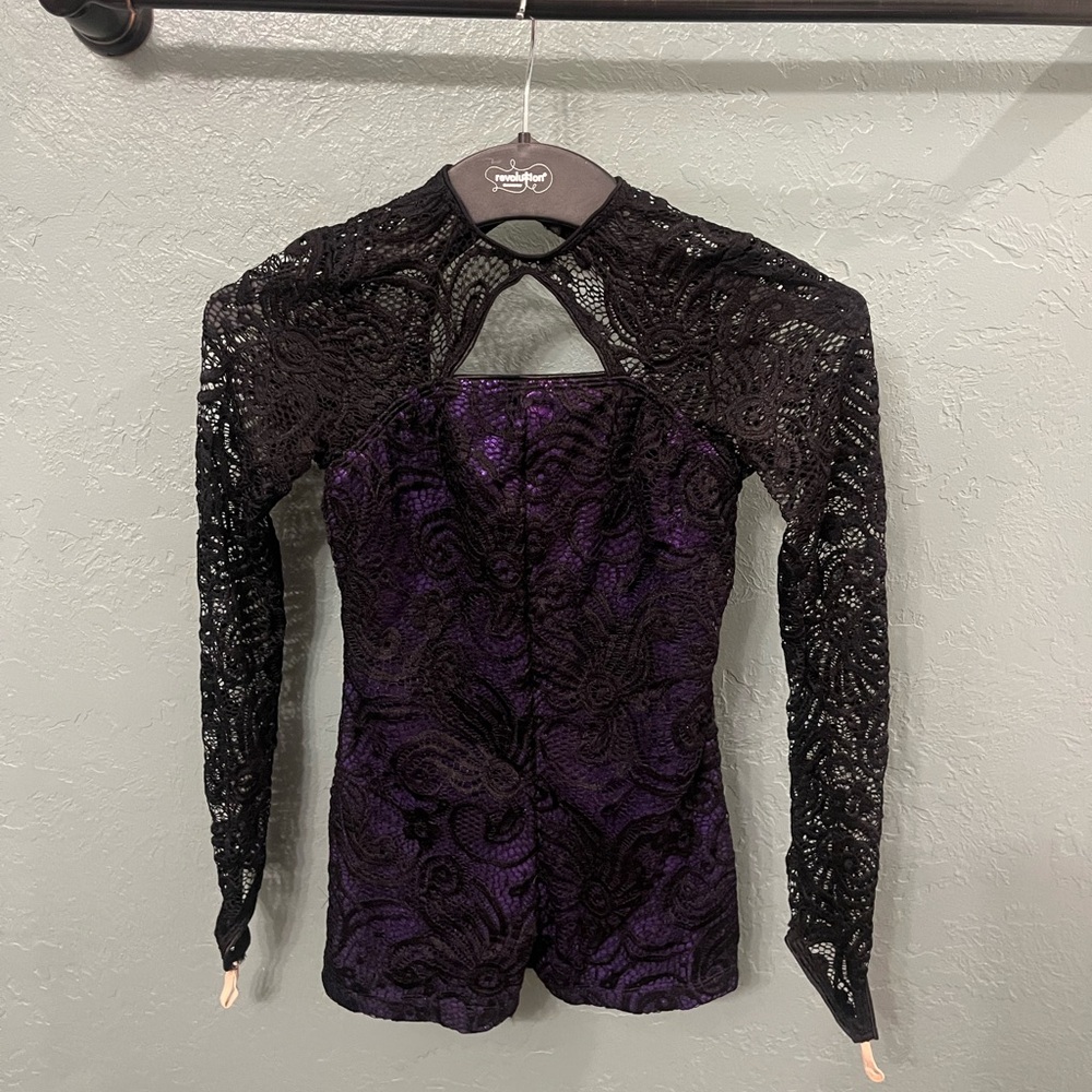 Black and Purple Lace jazz dance costume